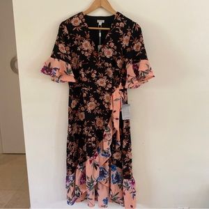 Nordstrom floral wrap midi dress
